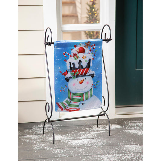 Christmas Snowman Lustre Garden Flag