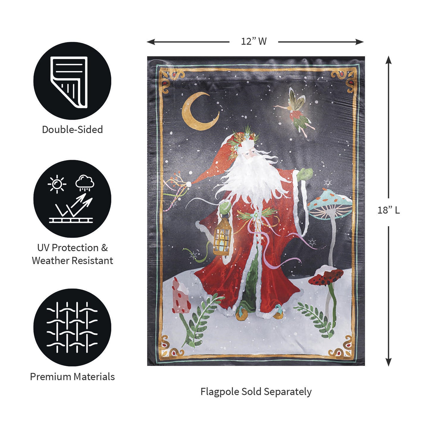 Santa's Forest of Wonder Reversible Lustre Garden Flag