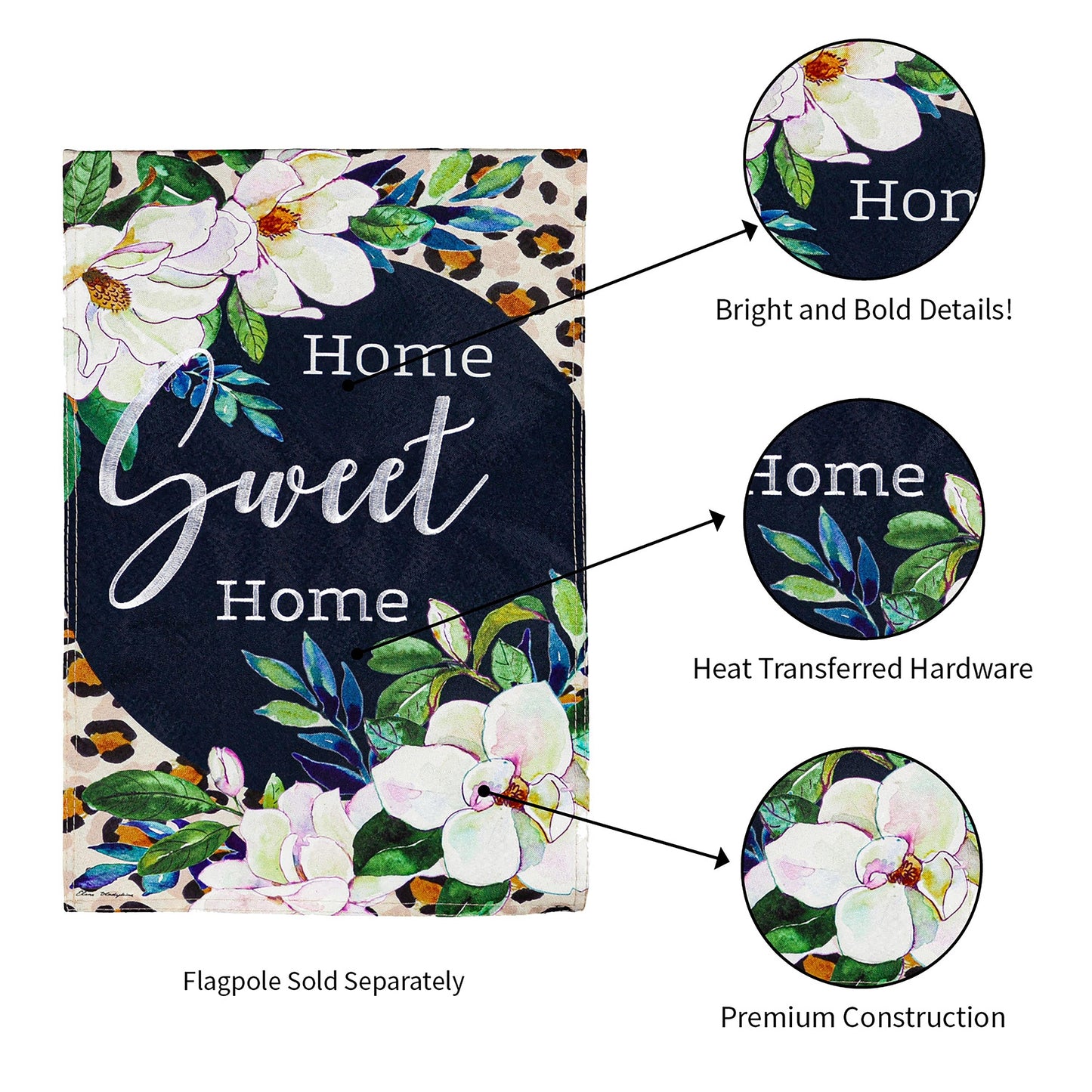 Magnolia Bloom Garden Linen Flag