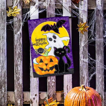 Halloween Friends Applique Garden Flag