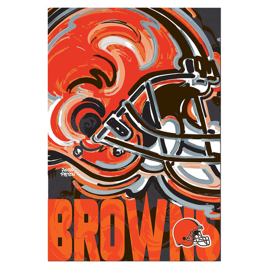 Cleveland Browns Justin Patten Logo Suede Garden Flag