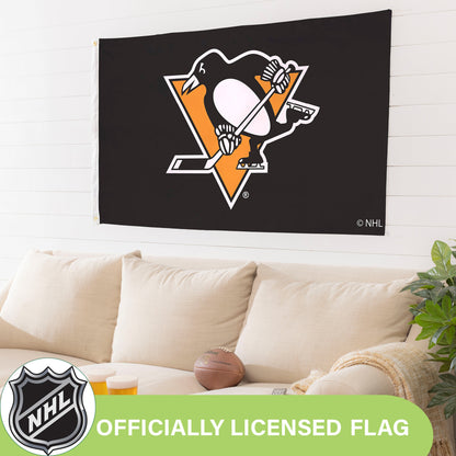 Pittsburgh Penguins Single Sided Estate Flag with 2 Grommets, 3'x5'