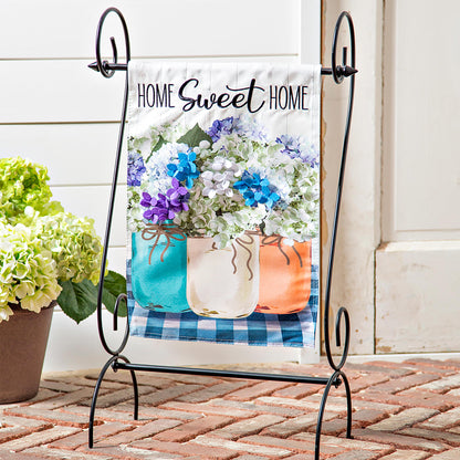 Hydrangea Mason Jars Garden Linen Flag