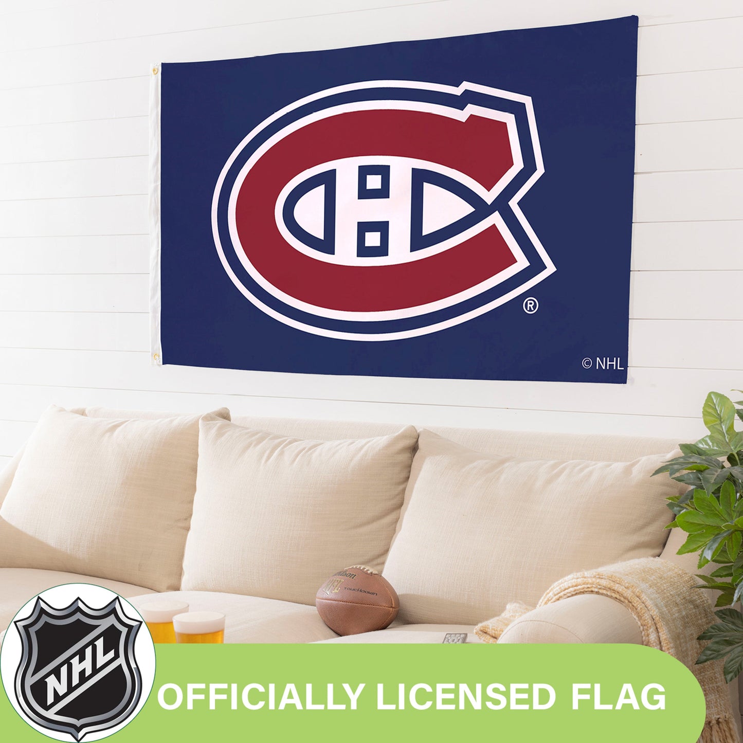Montreal Canadiens Single Sided Flag with 2 Grommets, 3'x5'