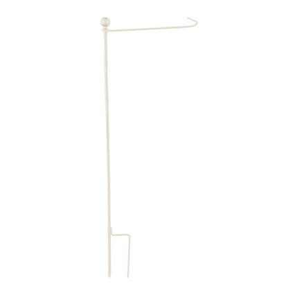 Metal Twist Garden Flag Stand, Brushed Ivory Finish