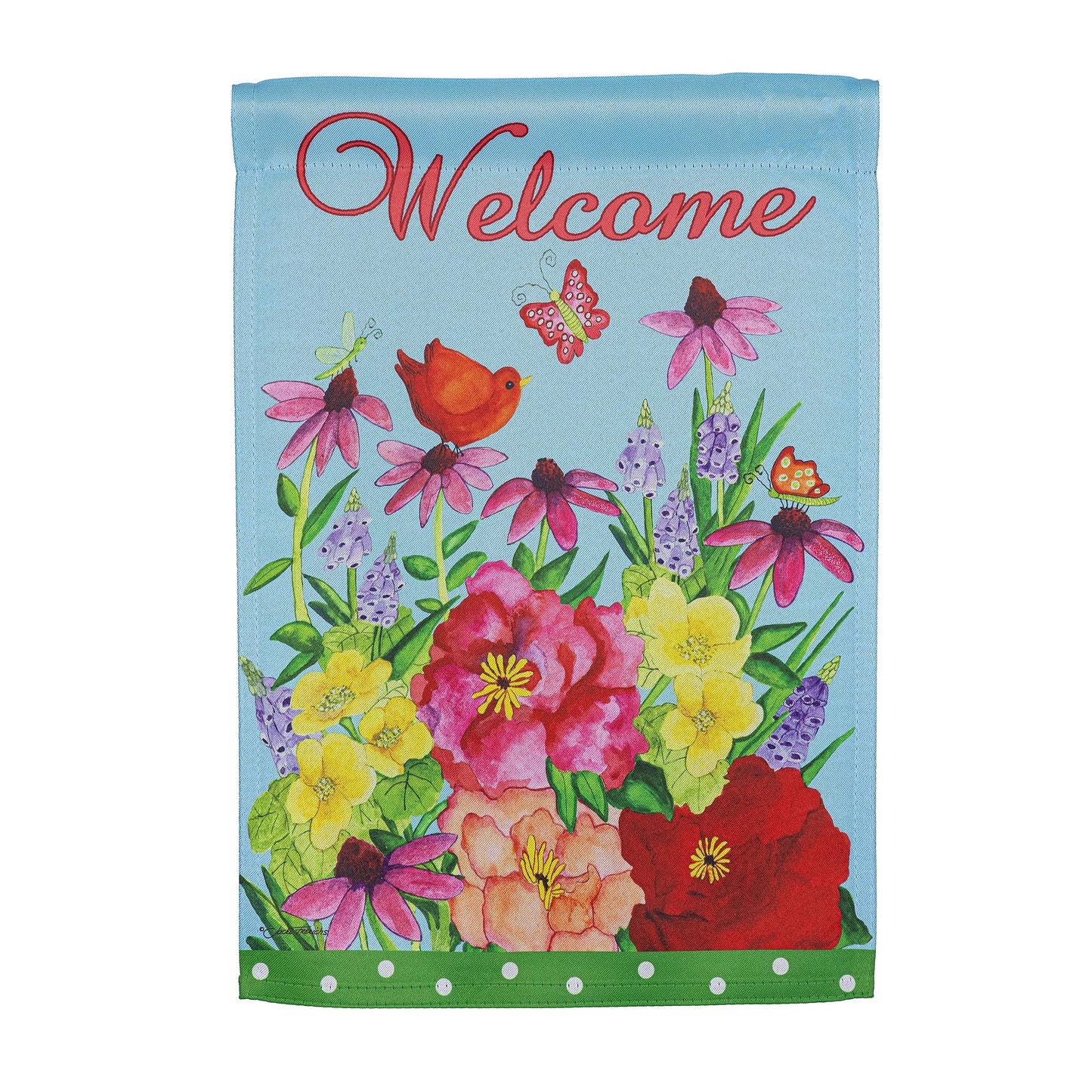 Spring Floral Suede Garden Flag