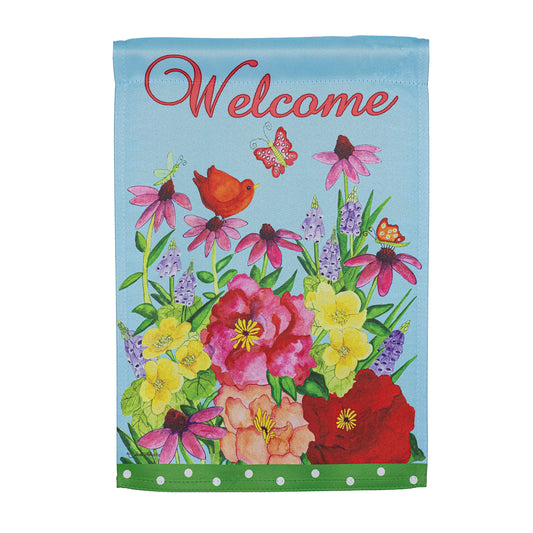 Spring Floral Suede Garden Flag