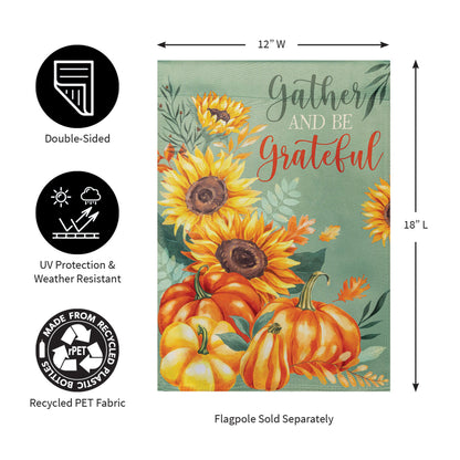 Grateful Gatherings Suede Garden Flag