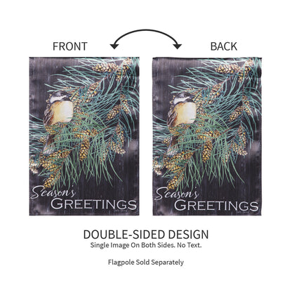 Season's Greeting Bird Lustre Garden Flag