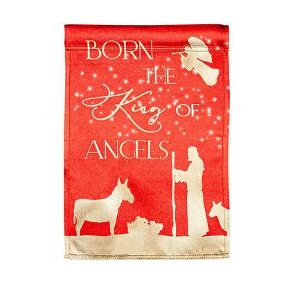 Red and Gold Christmas Night Garden Lustre Front & Back Flag