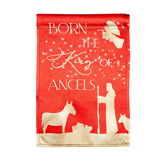 Red and Gold Christmas Night Garden Lustre Front & Back Flag