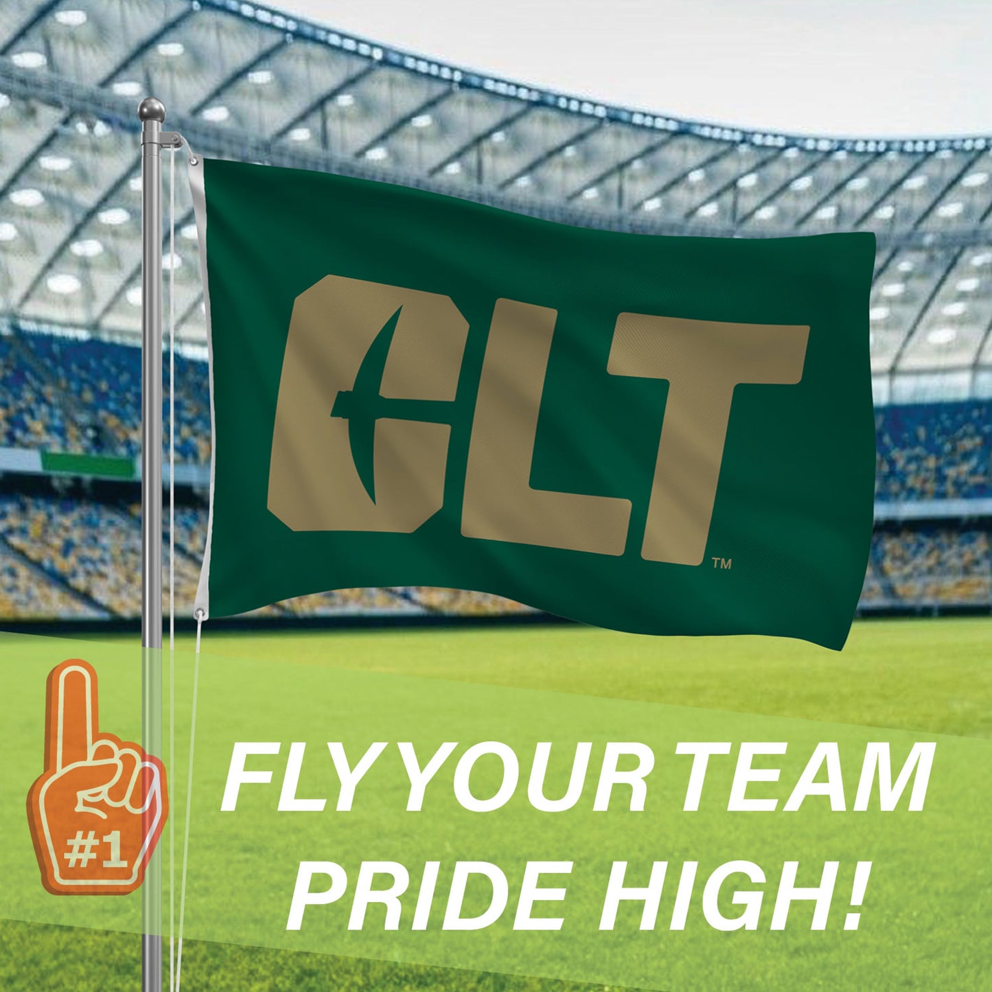 University of North Carolina, Charlotte Single Sided Flag w/ 2 Grommets, 3'x5'