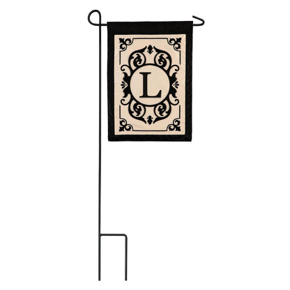 Cambridge Monogram Garden Applique Flag, Letter L