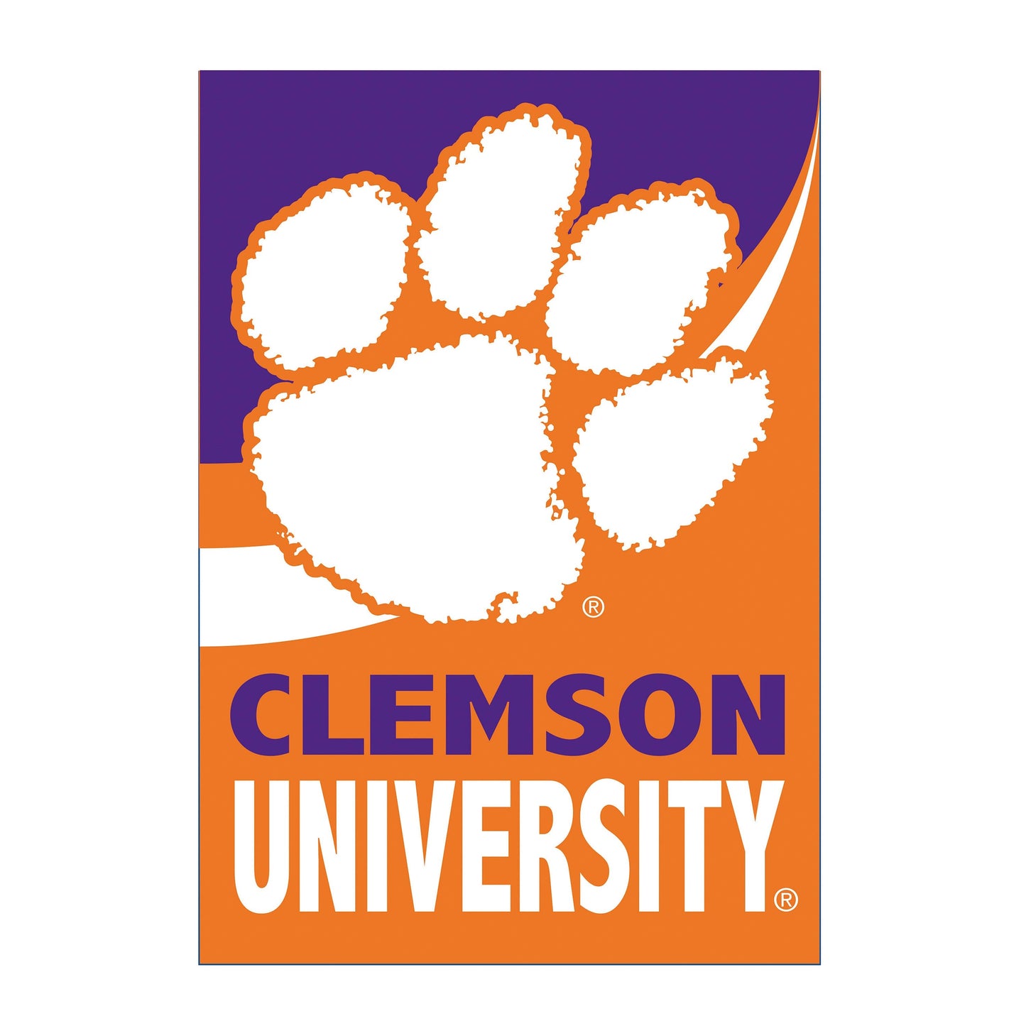 Clemson University Burlap Flag House Size