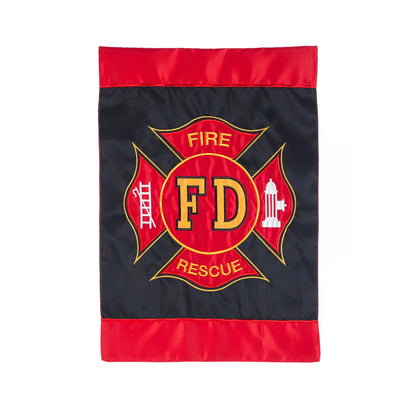 Fire Department Garden Applique Flag