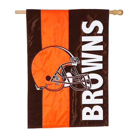 Double-Sided Embellished NFL Team Pride Applique House Flag, Cleveland Browns