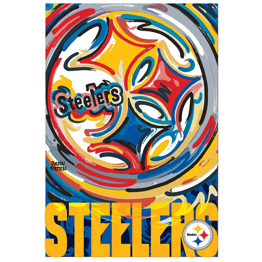 Pittsburgh Steelers Justin Patten Logo Suede Garden Flag