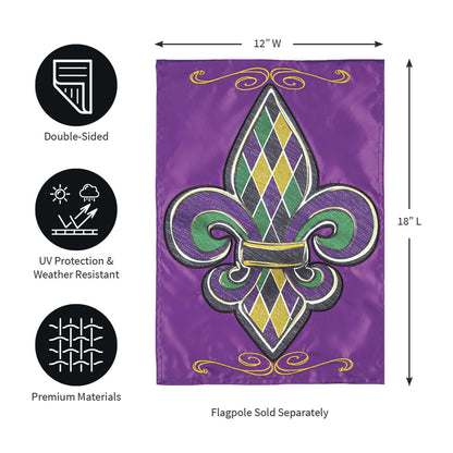 Fleur de Lis Applique Garden Flag