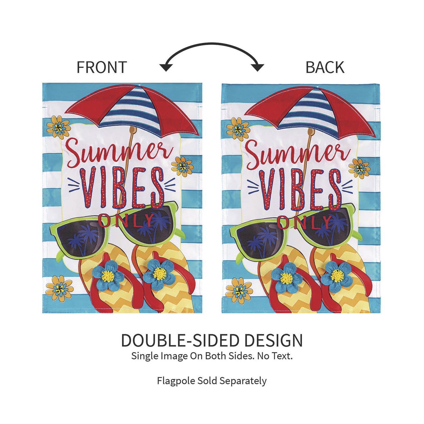 Summer Vibes Only Applique Garden Flag