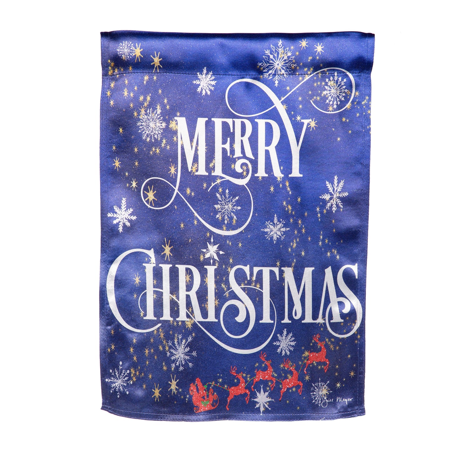 Merry Christmas Snowflake Lustre Garden Flag