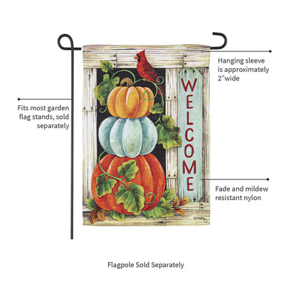 Pumpkin Stack Garden Textured Suede Flag