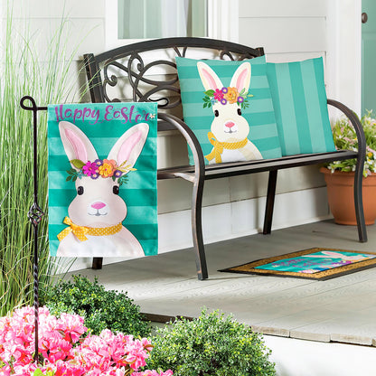 Easter Bunny Garden Burlap Flag