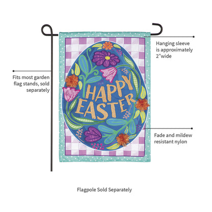 Happy Easter Egg Applique Garden Flag