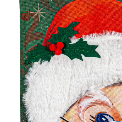 Merry Santa Linen Garden Flag