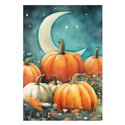 Watercolor Pumpkin Patch Suede House Flag