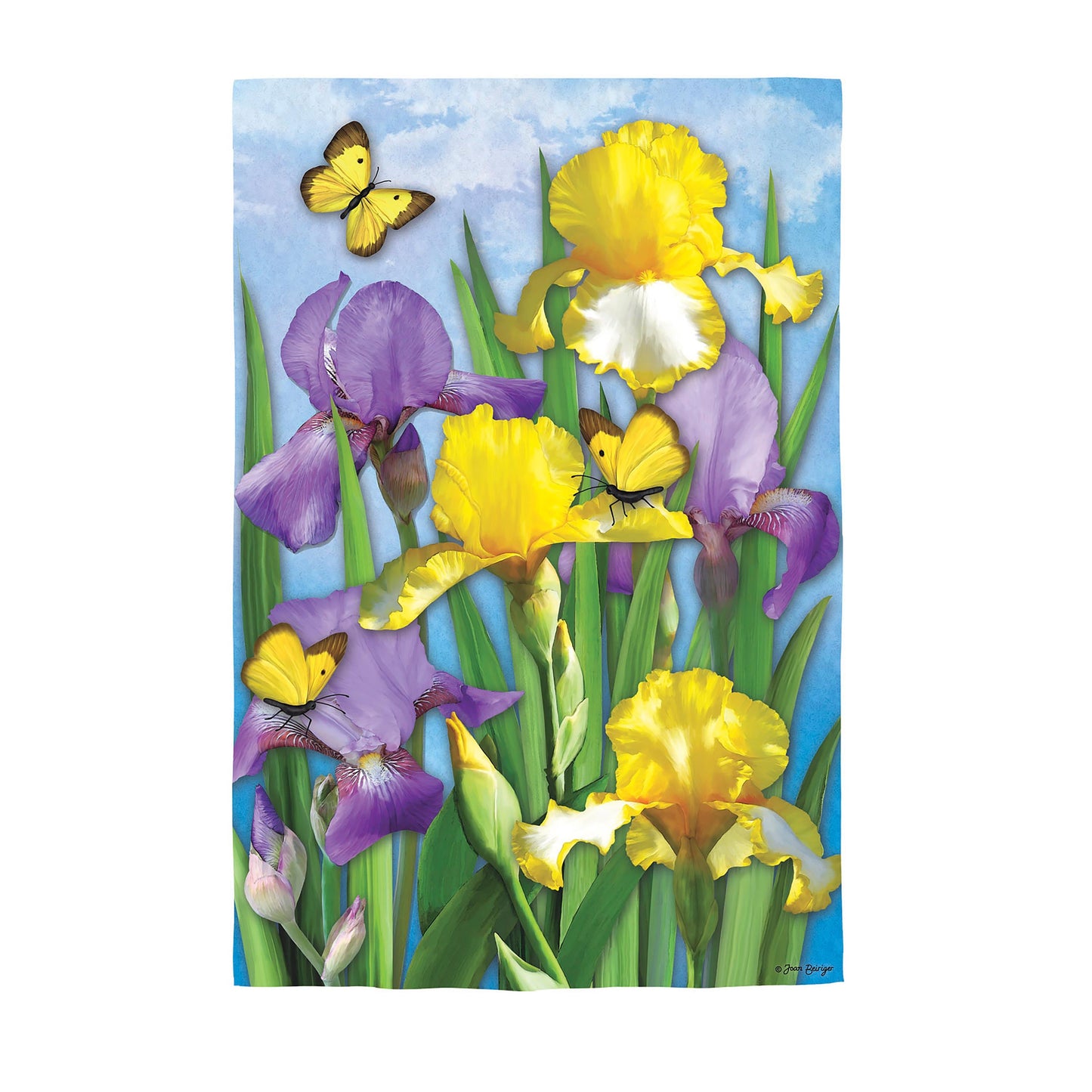 Irises in Spring Suede House Flag