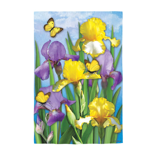 Irises in Spring Suede House Flag