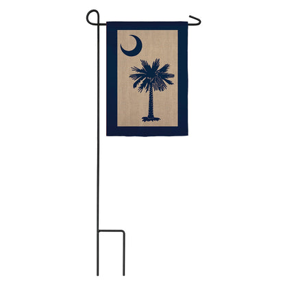 South Carolina Palmetto Garden Burlap Flag