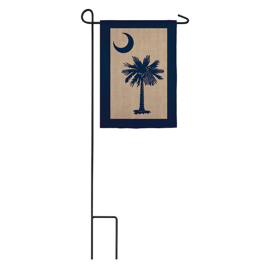 South Carolina Palmetto Garden Burlap Flag