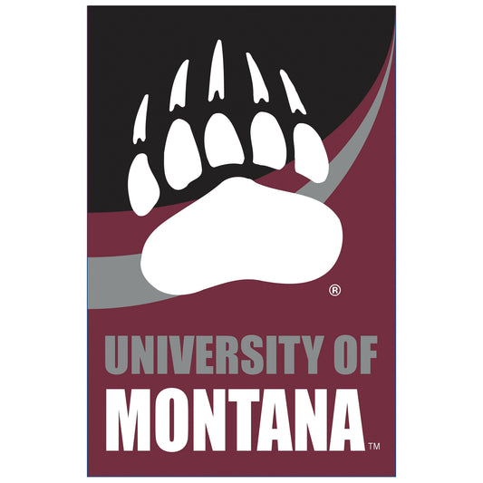 University of Montana Burlap Flag House Size