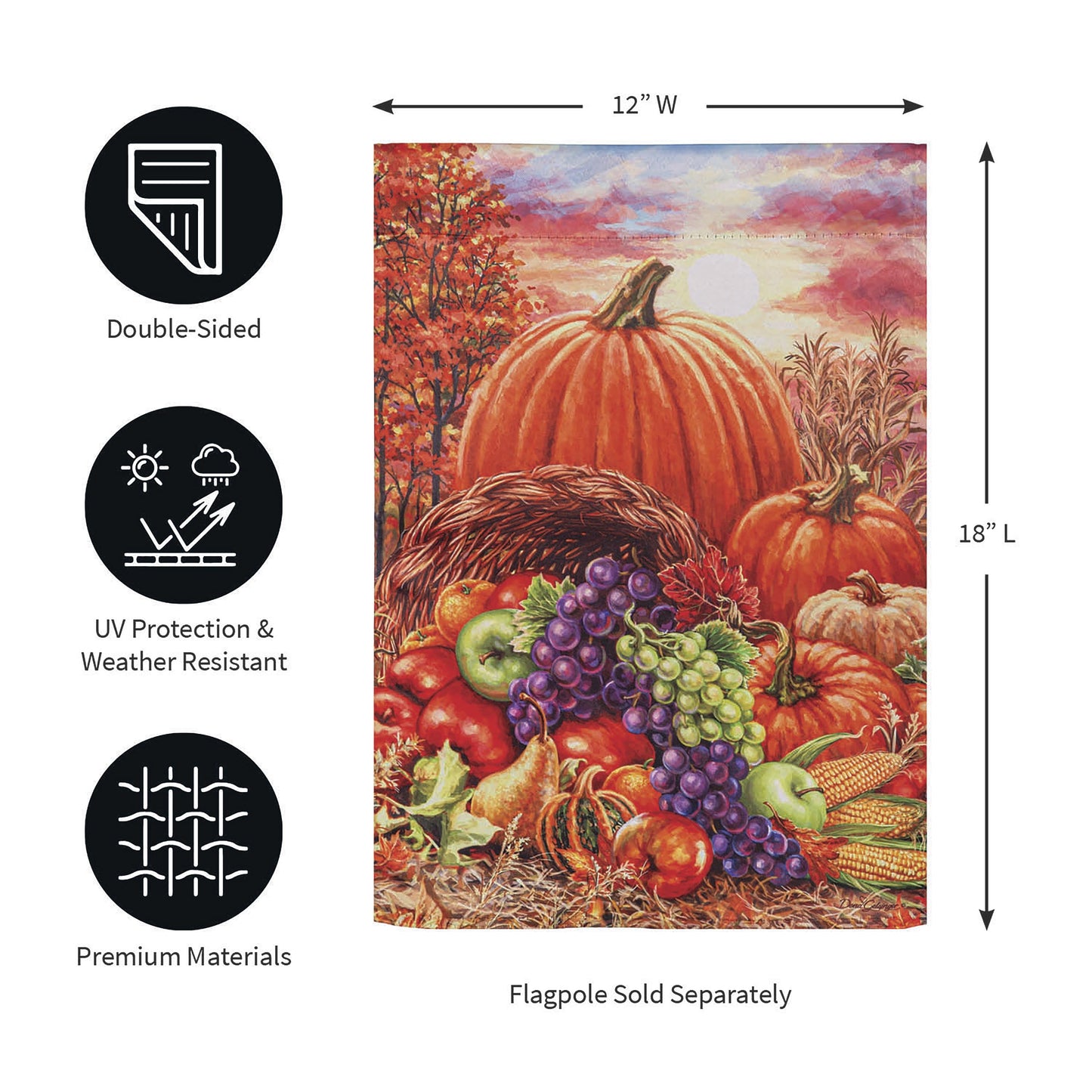 Plentiful Harvest Suede Garden Flag