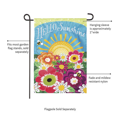 Hello Sunshine Applique Garden Flag