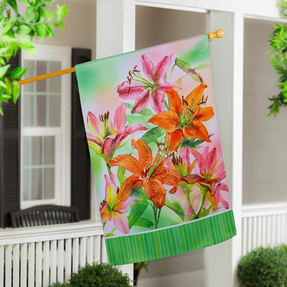 Lilies Suede House Flag