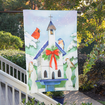 Christmas Birdhouse Suede House Flag