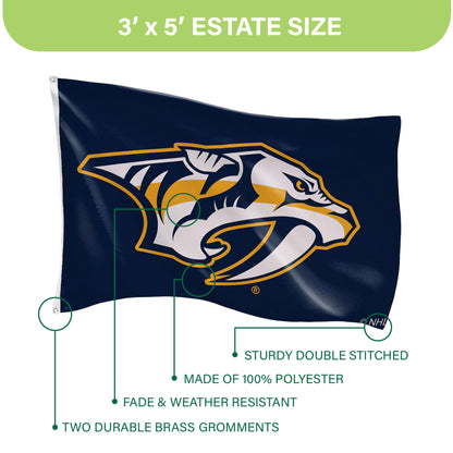 3'x5' Single Sided Flag w/ 2 Grommets, Nashville Predators