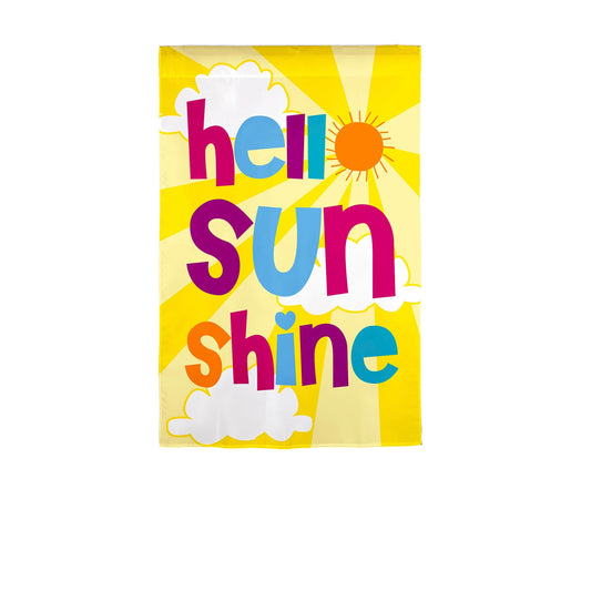 Hello Sunshine Applique Garden Flag