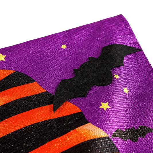 Halloween Gnome Garden Shimmer Linen Flag
