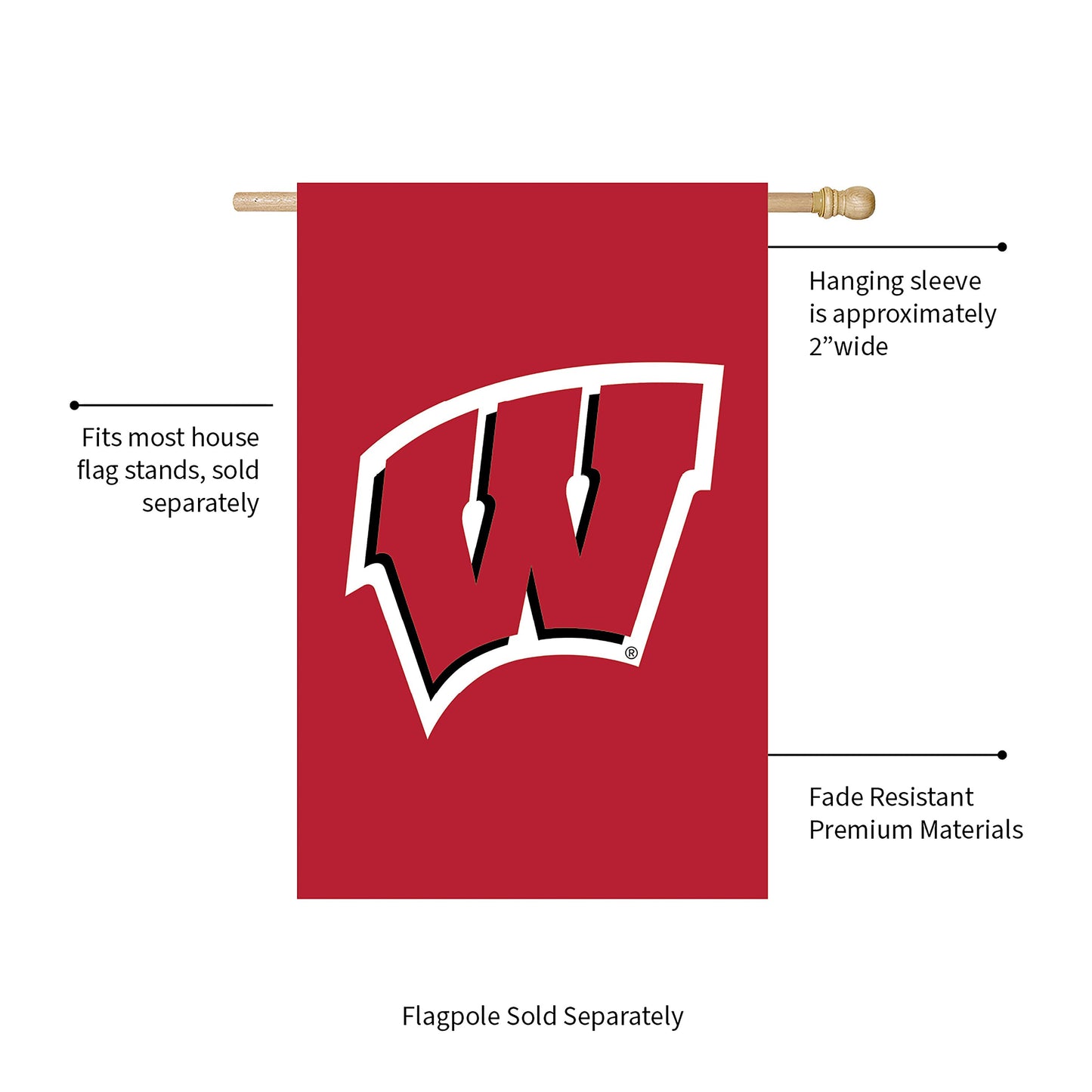 Applique Flag, Reg, University of Wisconsin-Madison