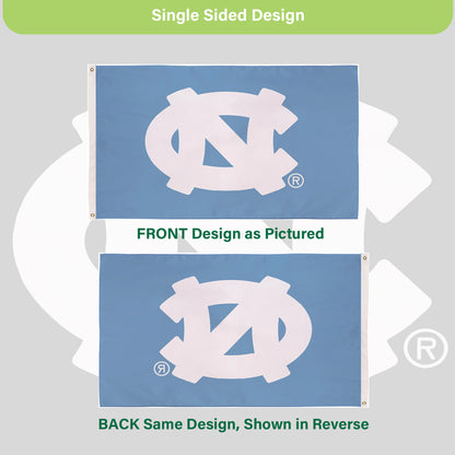 University of North Carolina Single Sided Flag w/ 2 Grommets, 3'x5'