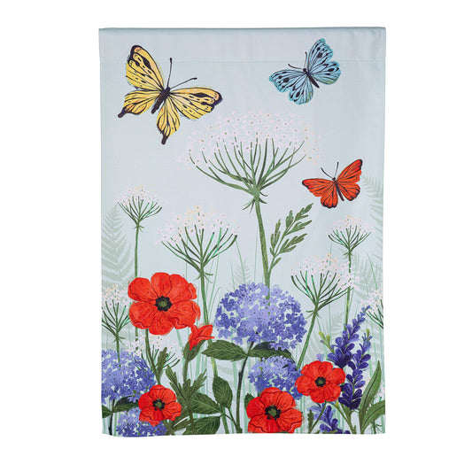 Greenhouse Retreat Floral Suede House Flag
