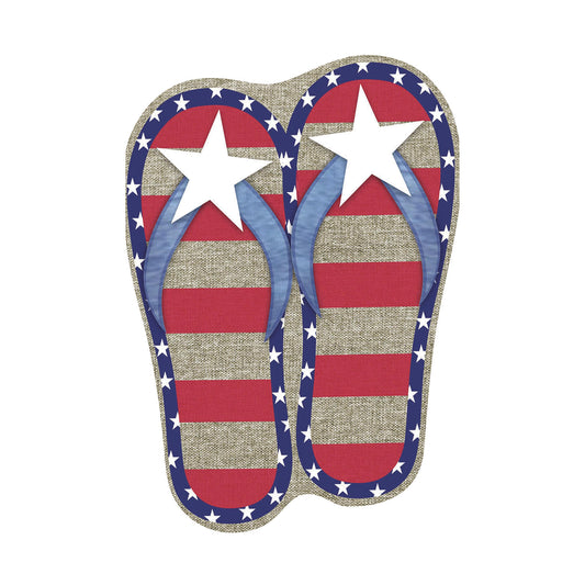 Garden Burlap Patriotic Flip Flops Flag