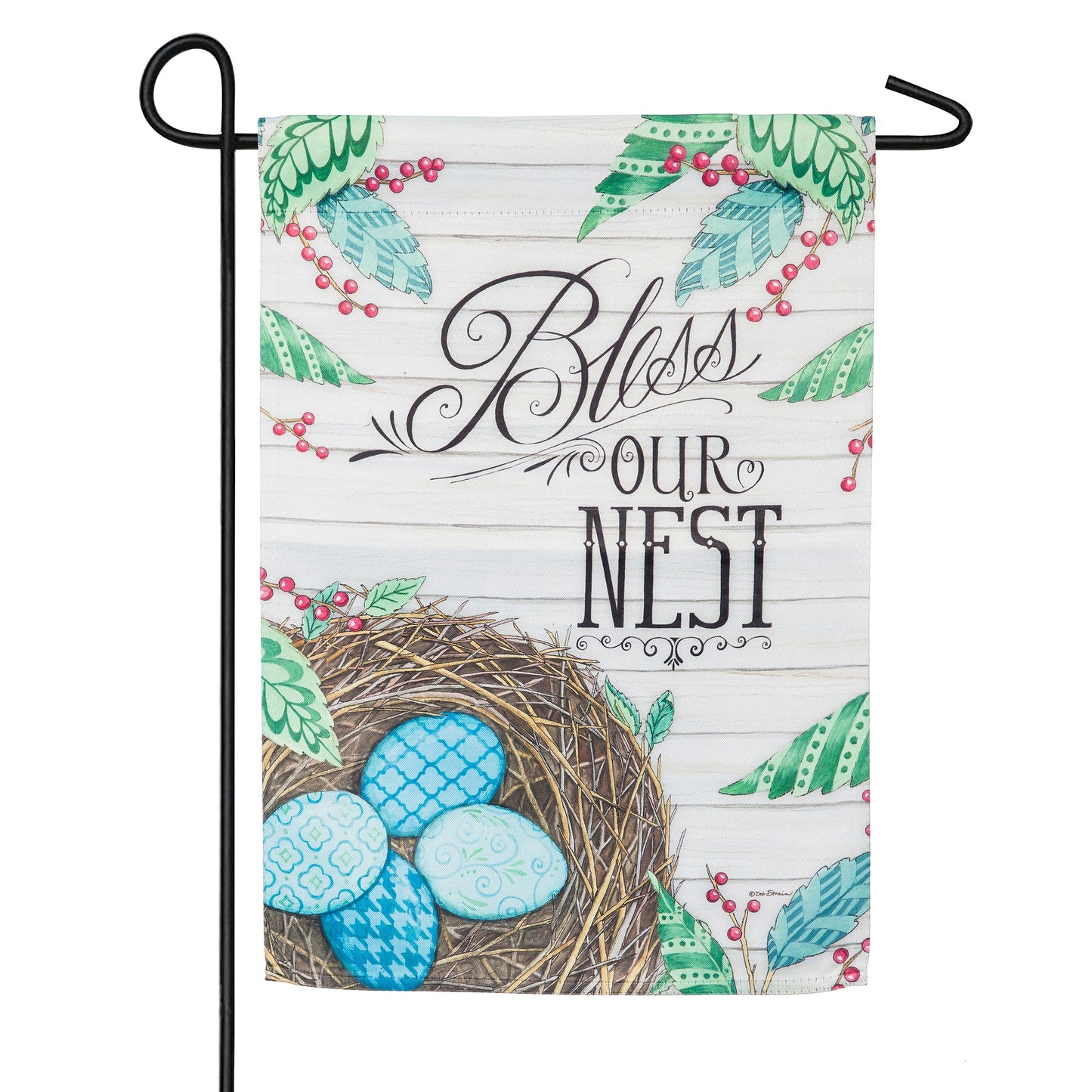 Bless This Nest Garden Burlap Flag
