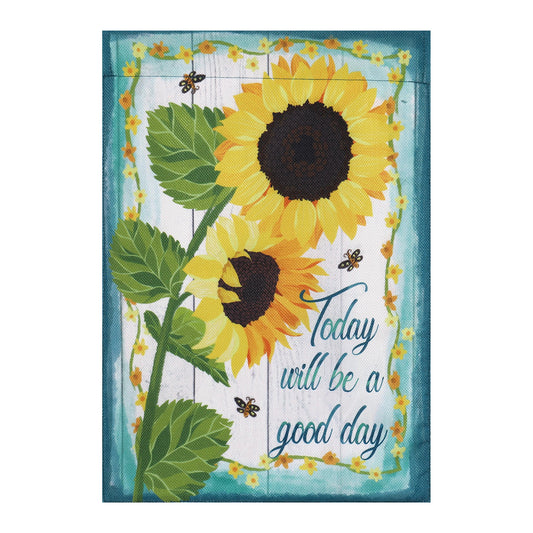 Today will be a Good Day Garden Burlap Flag