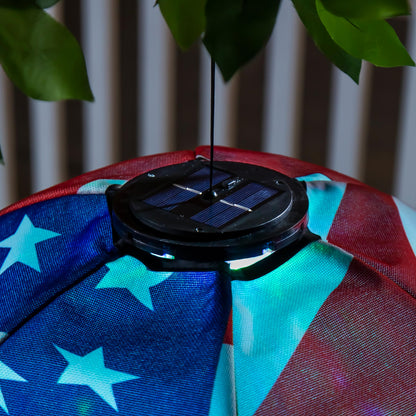 Waving American Flag Animated Lit Balloon Spinner