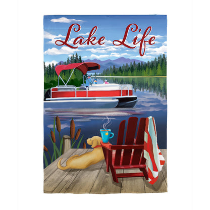 Relax You Are On Lake Time Applique House Flag
