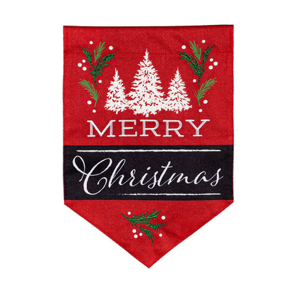 Merry Christmas Garden Burlap Flag